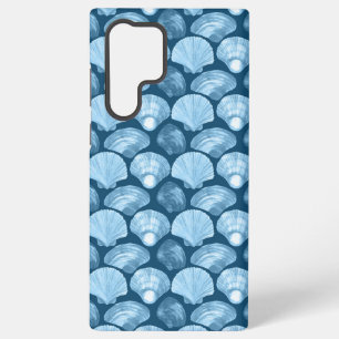 Blue Beach Seashell Pattern Samsung Galaxy Case