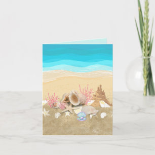 Blue Beach Shell Shells   Card