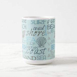 Blue Beach Shells Ocean Coast Coffee Mug