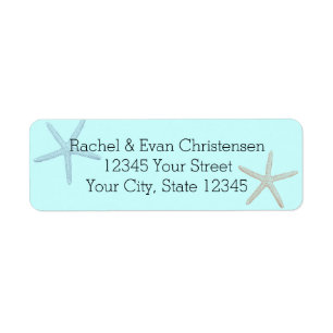 Blue Beach Starfish Return Address Label