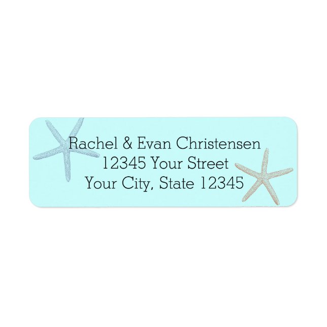 Blue Beach Starfish Return Address Label (Front)