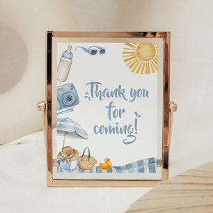 Blue Beach Summer Baby Shower Thank you Card Poster