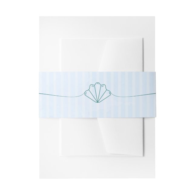 Blue Beach Summer Shell Wedding Invitation  Belly Band (Front Example)