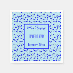 Blue beach umbrellas pattern Bon Voyage Napkin