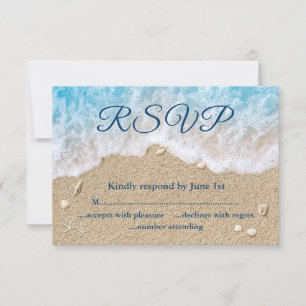 Blue Beach Waves Bat Mitzvah RSVP Card