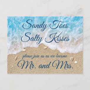 Blue Beach Waves RSVP Postcard