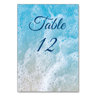 Blue Beach Waves Sandy Toes Table Number 2