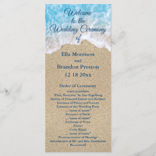 Blue Beach Waves Wedding Program