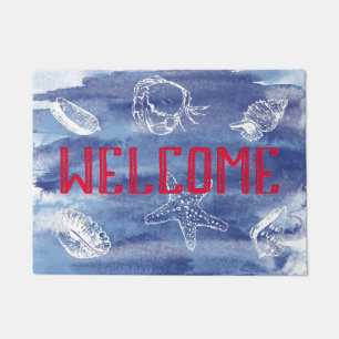 Blue Beach Welcome Doormat