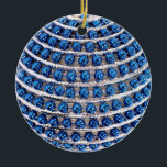 Blue Beaded Ornament<br><div class="desc">Round ceramic ornament with an image,  on both sides,  of a blue beaded ornament. See the entire Hanukkah Ornament collection under the HOME category in the HOLIDAYS section.</div>