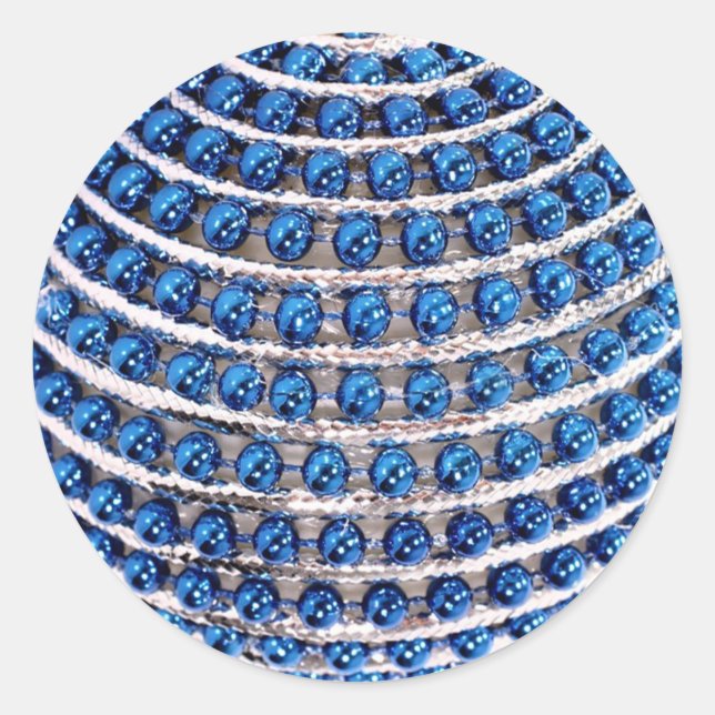 Blue Beaded Ornament Sticker (Front)