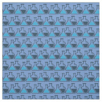 Blue Beakers Chemistry Science Tiled Design Fabric