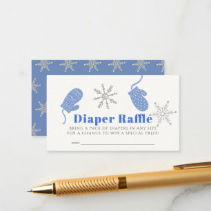 Blue Beanie Boy Baby Shower Diaper Raffle Ticket Enclosure Card