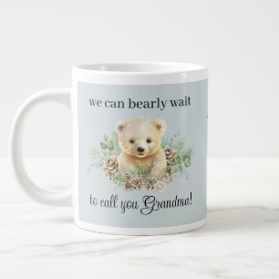 Blue Bear Baby Boy Pregnancy Reveal Gift Large Coffee Mug