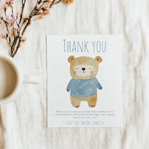 Blue Bear Baby Shower Cute thank you 