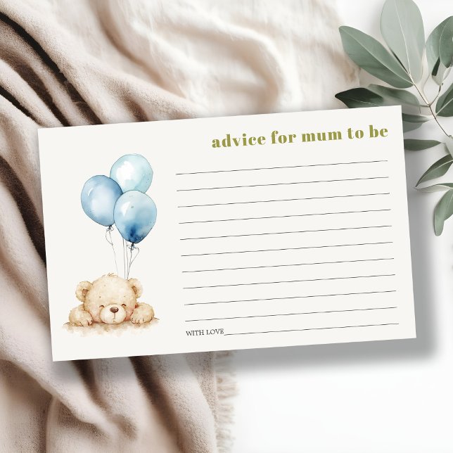 Blue Bear Balloon Advice For Mum Baby Shower (Creator Uploaded)