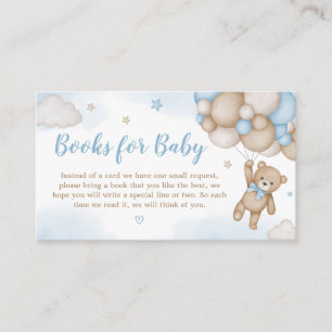 Blue Bear Balloons Baby Shower Books for Baby Enclosure Card