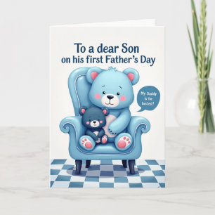 Blue Bear Fathers Day Love Card