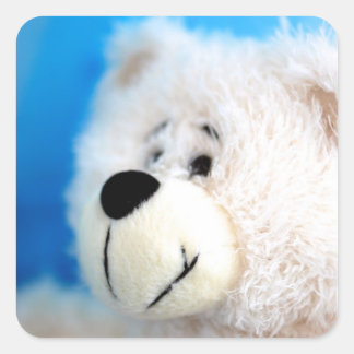 Blue Bear Square Sticker