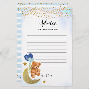 Blue Bearly Baby Shower Advice For Parents Games