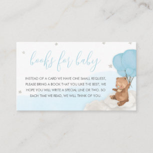 Blue Bearly Wait Baby Shower Books for Baby Enclosure Card