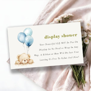 Blue Bearly Wait Balloon Baby Display Shower Enclosure Card