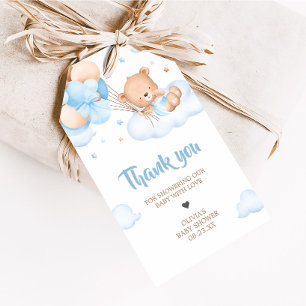 Blue Bearly Wait Clouds Baby Shower Favour Tags