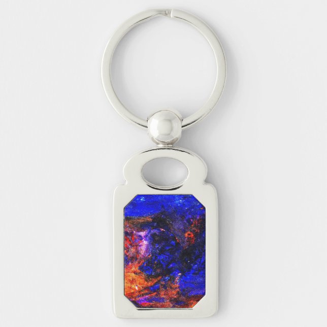 Blue Beast Running Fire Key Ring (Front)