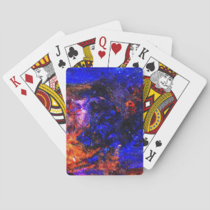 Blue Beast Running Fire Playing Cards