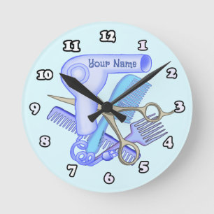 Blue Beauty Parlour beautician clock