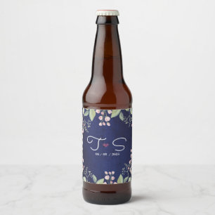 Blue   beer bottle label