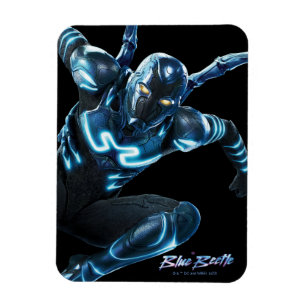 Blue Beetle Leaping Character Art Magnet