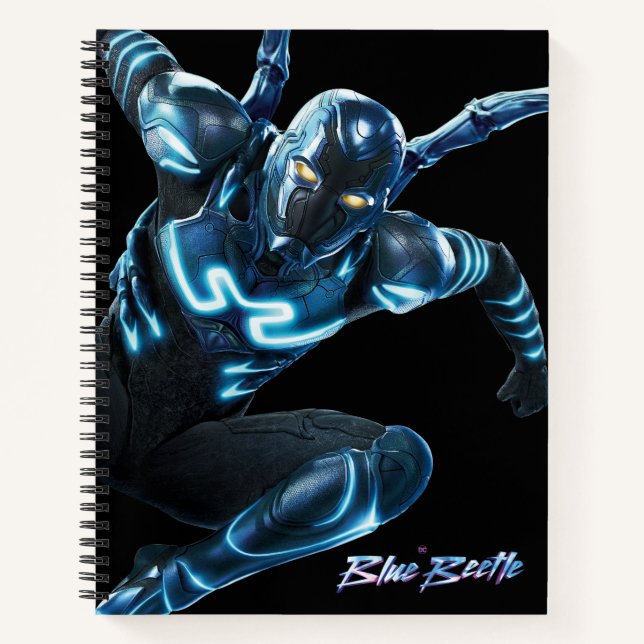 Blue Beetle Leaping Character Art Notebook (Front)
