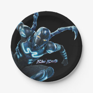 Blue Beetle Leaping Character Art Paper Plate