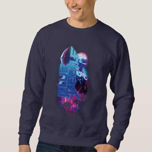 Blue Beetle Retrowave City Lights Sweatshirt (Front)
