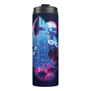 Blue Beetle Retrowave City Lights Thermal Tumbler
