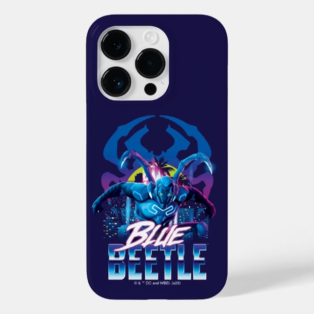Blue Beetle Retrowave City Sunset Case-Mate iPhone Case (Back)