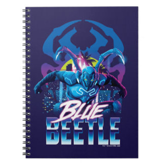 Blue Beetle Retrowave City Sunset Notebook