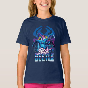 Blue Beetle Retrowave City Sunset T-Shirt