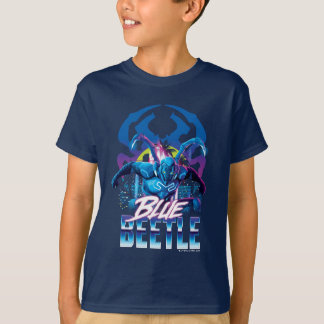 Blue Beetle Retrowave City Sunset T-Shirt