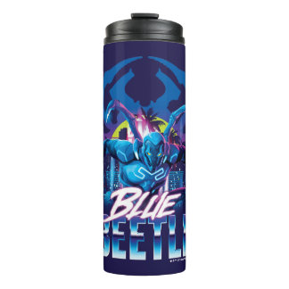 Blue Beetle Retrowave City Sunset Thermal Tumbler