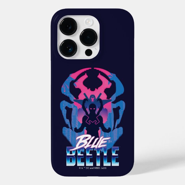 Blue Beetle Retrowave Versus Graphic Case-Mate iPhone Case (Back)