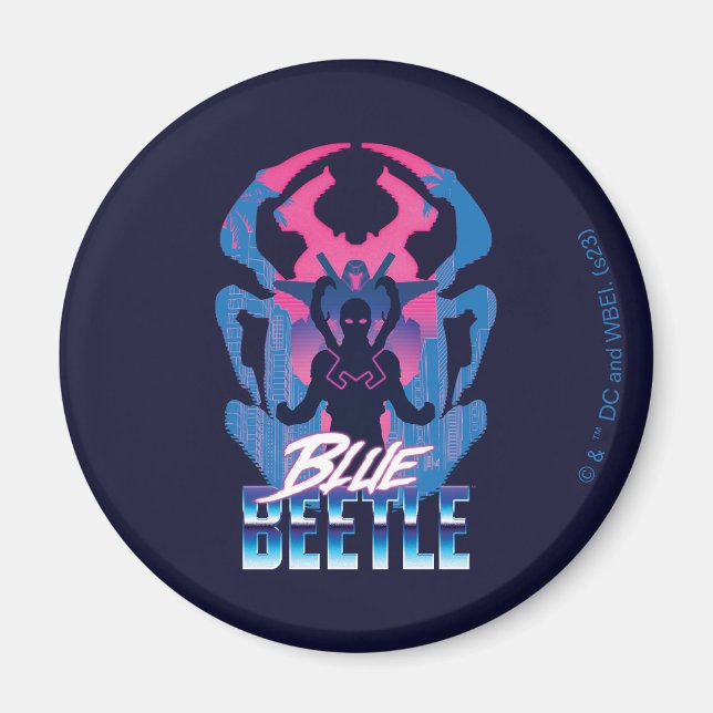 Blue Beetle Retrowave Versus Graphic Magnet (Front)