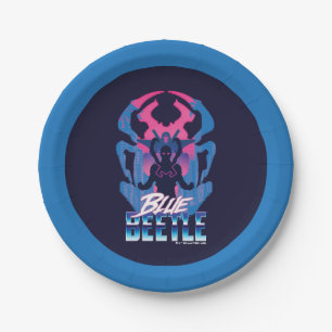 Blue Beetle Retrowave Versus Graphic Paper Plate