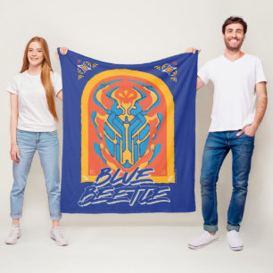 Blue Beetle Scarab Talavera Graphic Fleece Blanket