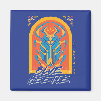 Blue Beetle Scarab Talavera Graphic Magnet