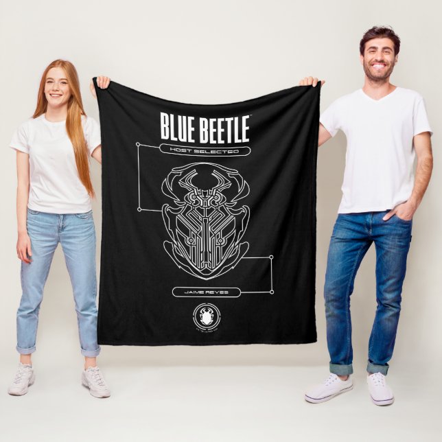 Blue Beetle Scarab Tech Graphic Fleece Blanket (In Situ)