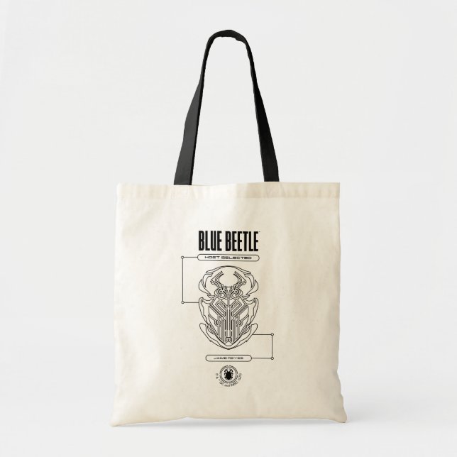 Blue Beetle Scarab Tech Graphic Tote Bag (Front)