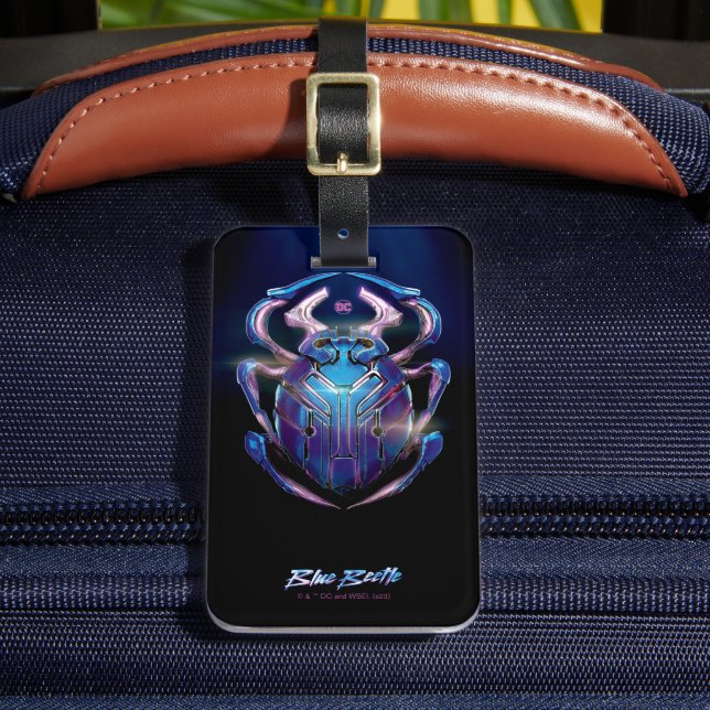 Blue Beetle Scarab Theatrical Poster Luggage Tag (Front Insitu 2)