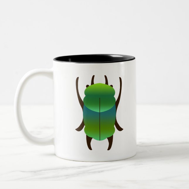 Blue beetle Two-Tone coffee mug (Left)